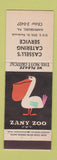 Matchbook Cover - Cassell's Catering Harrisburg PA Zany Zoo Pelican