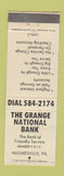 Matchbook Cover - Grange National Bank Hughesville PA WEAR