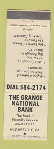 Matchbook Cover - Grange National Bank Hughesville PA WEAR