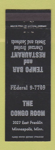 Matchbook Cover - The Congo Room Tempo Bar Restaurant Minneapolis MN