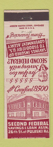 Matchbook Cover - Second Federal Savings Chicago IL ARROW