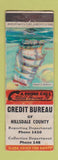 Matchbook Cover - Credit Bureau Hillsdale County low phone # WEAR