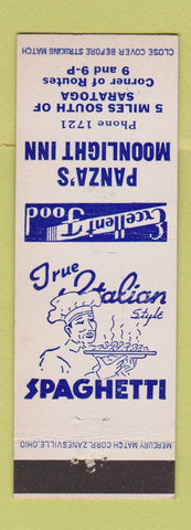 Matchbook Cover - Panza's Moonlight Inn Saratoga NY