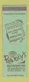 Matchbook Cover - Rooney's Restaurant Wilkes Barre PA