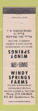 Matchbook Cover - Windy Springs Farms Quakertown PA Frenchtown