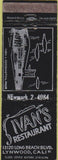 Matchbook Cover - Ivan's Restaurant Lynwood CA