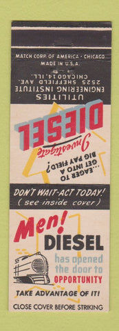 Matchbook Cover - Diesel Jobs Utilities Engineering Chicago IL