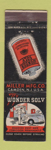 Matchbook Cover - Wonder Solv Rust Remover Camden NJ