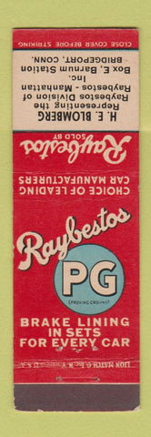 Matchbook Cover - Raybestos Brake Lining Bridgeport CT