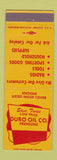 Matchbook Cover - Duro Oil Premiums Detroit Kalamazoo Lansing Flint MI