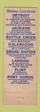 Matchbook Cover - Duro Oil Premiums Detroit Kalamazoo Lansing Flint MI