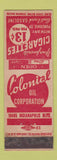Matchbook Cover - Colonial Oil Ciagrettes gas WEAR