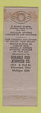 Matchbook Cover - Yeager Raybestos Brakes Clutch Wheel Alignment Cleveland OH