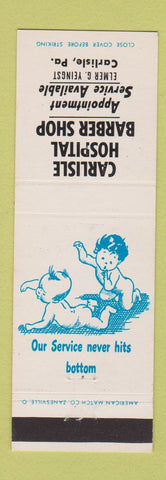 Matchbook Cover - Carlisle Hospital Barber Shop PA