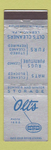 Matchbook Cover - Olt's Cleaning Lebanon PA Sanitone