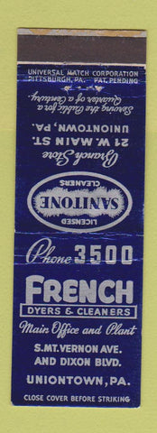 Matchbook Cover - French Dyers Cleaners Uniontown PA Sanitone