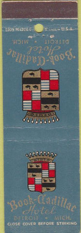 Matchbook Cover - Book Cadillac Hotel Detroit MI