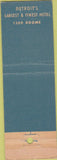 Matchbook Cover - Book Cadillac Hotel Detroit MI