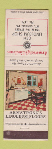 Matchbook Cover - Armstrong Flooring Linoleum Mount Carmel PA