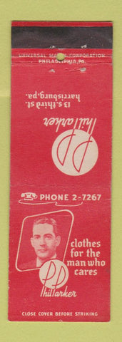 Matchbook Cover - Phil Parker Clothes Harrisburg PA