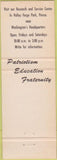 Matchbook Cover - Patriotic Order Sons of America Philadelphia PA