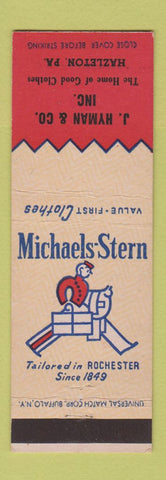 Matchbook Cover - Michaels Stern Men's Clothes Hazleton PA bellhop