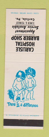 Matchbook Cover - Carlisle Hospital Barber Shop PA