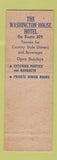 Matchbook Cover - Washington House Hotel Sellersville PA