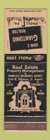 Matchbook Cover - John Giantonio Real Estate Paoli PA
