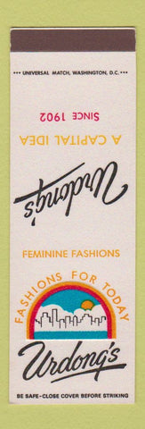 Matchbook Cover - Urdong's Women's Clothes Washington DC Rosslyn VA