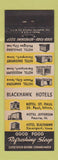 Matchbook Cover - Blackhawk Hotels St Paul MN Davenport IA Peoria IL