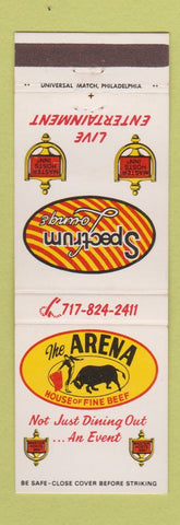 Matchbook Cover - Spectrum Lounge The Arena Master Hosts Inn Wilkes Barre PA