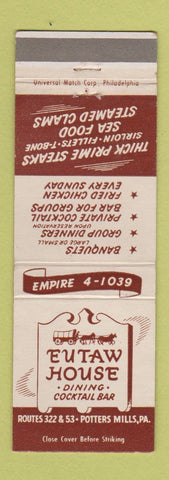 Matchbook Cover - Eutaw House Potters Mills PA