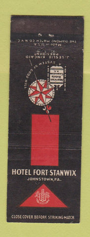 Matchbook Cover - Hotel Fort Stanwix Johnstown PA #1 BLACK WEAR