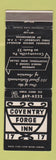 Matchbook Cover - Coventry Forge Inn Coventryville PA WEAR