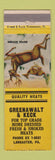 Matchbook Cover - Greenwalt & Kick Meat Lancaster PA