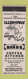 Matchbook Cover - Coffee Kitchen Allentown PA Italian BBQ
