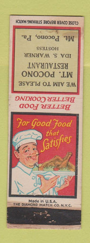 Matchbook Cover - Mount Pocono Restaurant PA WEAR
