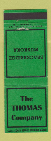 Matchbook Cover - The Thomas Company Bracebridge Muskoka AB