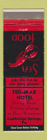 Matchbook Cover - Ted Mar Hotel Cambridge Springs PA