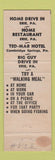 Matchbook Cover - Ted Mar Hotel Cambridge Springs PA