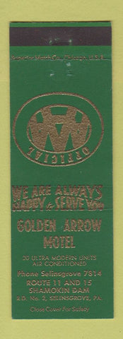 Matchbook Cover - Golden Arrow Motel Shamokin Dam PA Sellinsgrove