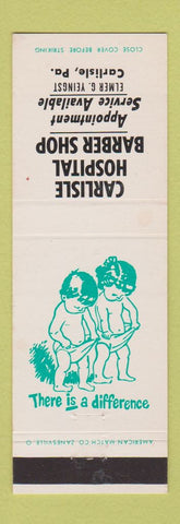 Matchbook Cover - Carlisle Hospital Barber Shop PA