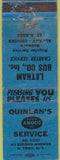 Matchbook Cover - Quinlan's Amoco oil gas North Troy NY POOR