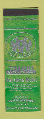 Matchbook Cover - Keystone Motel Lock Haven PA WEAR