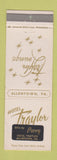 Matchbook Cover - Hotel Traylor Allentown PA Traylor Perry Gift Shop STICKER