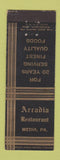 Matchbook Cover - Arcadia Restaurant Media PA