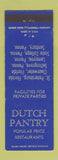 Matchbook Cover - Dutch Pantry Selinsgrove Lemoyne State College Sunbury PA
