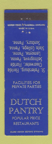 Matchbook Cover - Dutch Pantry Selinsgrove Lemoyne State College Sunbury PA