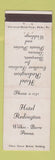 Matchbook Cover - Hotel Redington Wilkes Barre PA WEAR